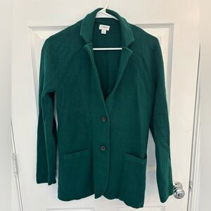 Green J Crew Sweater Blazer size small